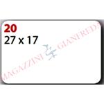BUSTA DI ETICHETTE MARKIN COD. 20 MM 27 X 17, SU FOGLIO, 300 ETICHETTE AUTOADESIVE